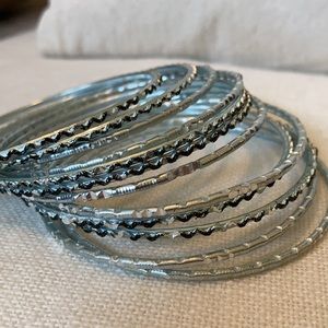 Silvery Indian Bangles Bracelets
